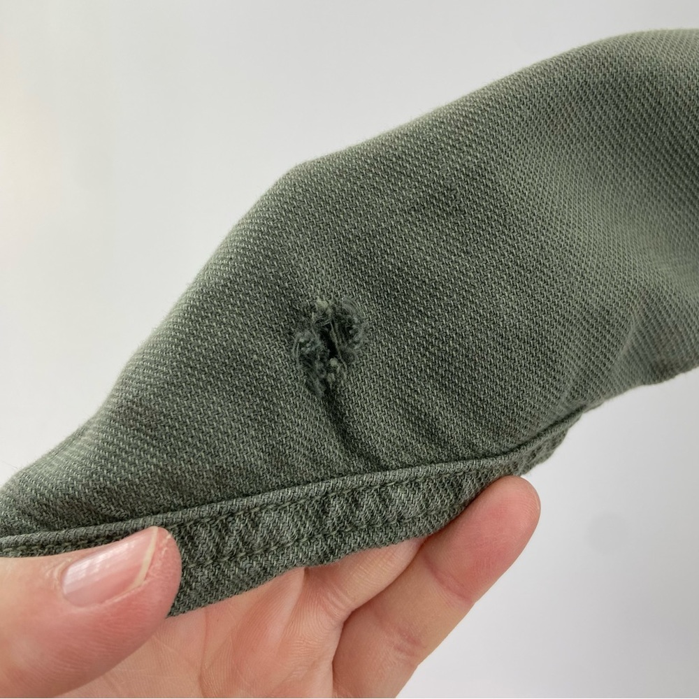 THE GREAT. Olive Green Utility Jacket with Red Heart Embroidery - Picture 9 of 9